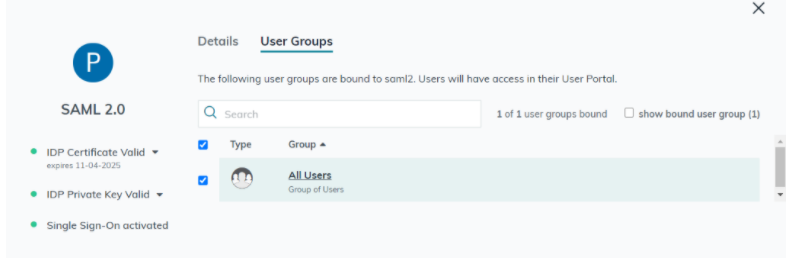 Usergroup Configuration