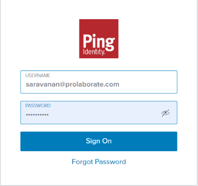 Sign-in to the Ping Identity